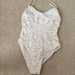 Pilyq White Lace One Piece Swimsuit